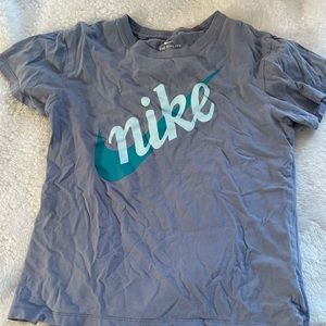 Nike Grey and Teal T-Shirt